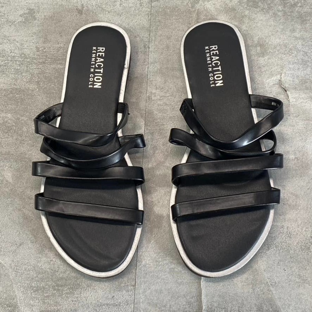 Kenneth Cole Reaction Women's Black Sloan Four Band Slide Flat Sandals SZ 6 - Picture 3 of 11